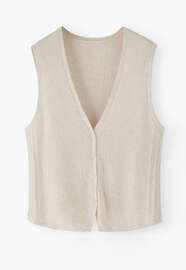 Sleeveless sweater, Ecru, webstill