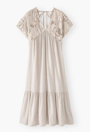 Broderie dress, Ecru, webstill