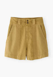 Contrast-fabric shorts, Honey ochre, webstill