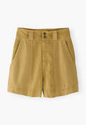 Contrast-fabric shorts, Honey ochre, webstill