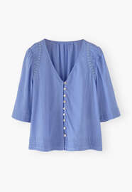 Cropped blouse, Washed cornflower, webstill