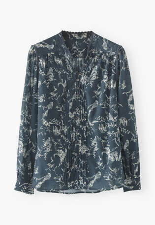 Printed peasant blouse, Ink, webstill