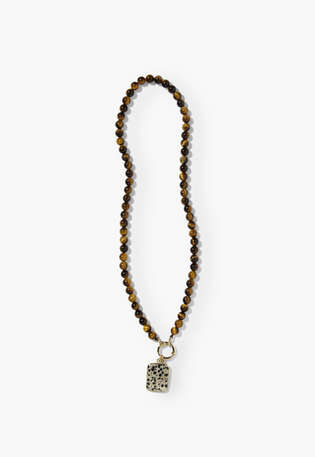 Beaded necklace, Gold natural, webstill