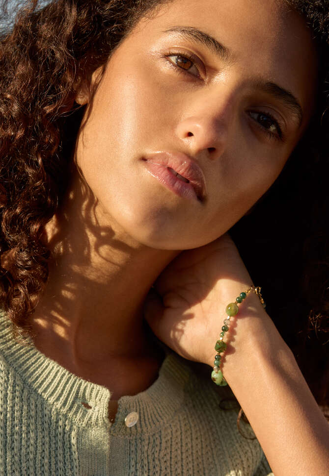 Beaded bracelet, Jade, completeTheLook