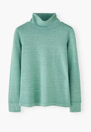 Roll-neck top, Turquoise, webstill