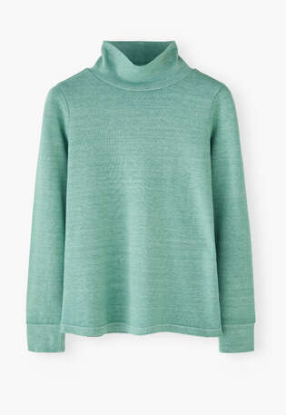 Roll-neck top, Turquoise, webstill