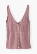Knitted-rib vest, Pink mauve, webstill