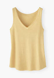 V-neck jersey vest, Warm lemon, webstill