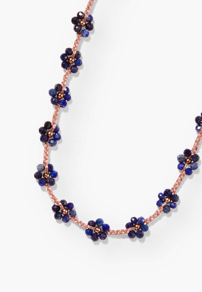 Beaded flower bracelet, Pink cobalt, completeTheLook