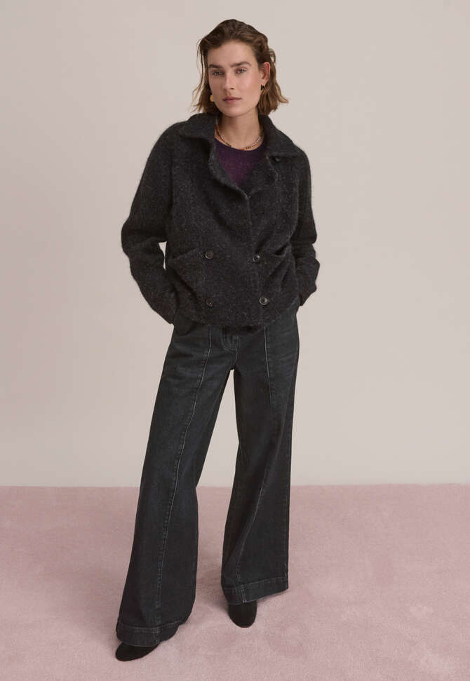 Knitted jacket, Charcoal, completeTheLook