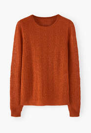 Lace-knit sweater, Orange flame, webstill