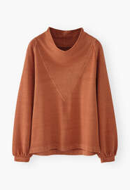 Cowl-neck sweater, Burnt orange, webstill