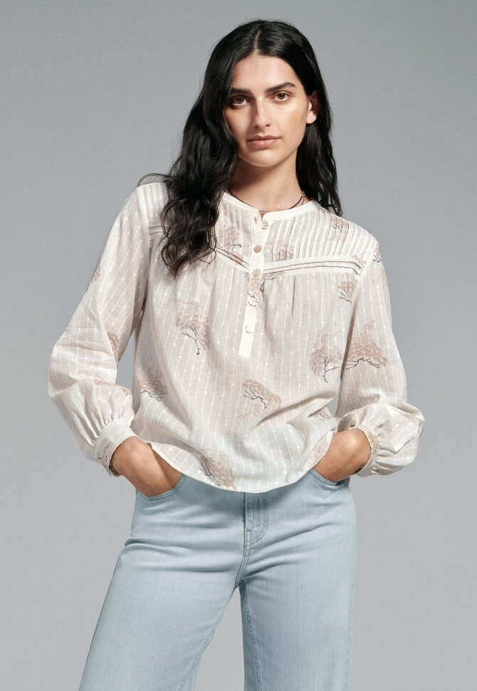 Printed blouse, Ecru, completeTheLook