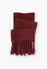 Crochet-stitch scarf, Dark ruby, webstill