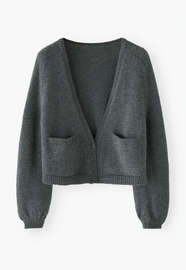 Cropped cardigan, Blue smoke, webstill