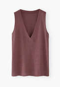 V-neck jersey vest, Soft plum, webstill