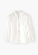 Embroidered cutwork blouse, Soft ivory, webstill