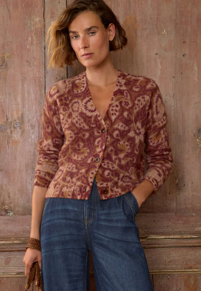 Printed cardigan, Spicy ginger, completeTheLook