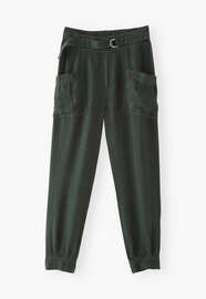 Belted trousers, Bottle green, webstill