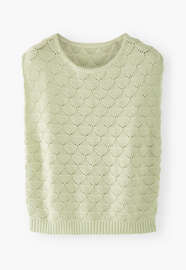Stitch-detail sleeveless sweater, Pale mint, webstill