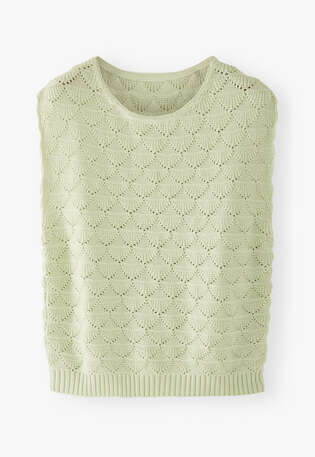 Stitch-detail sleeveless sweater, Pale mint, webstill