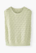 Stitch-detail sleeveless sweater, Pale mint, webstill
