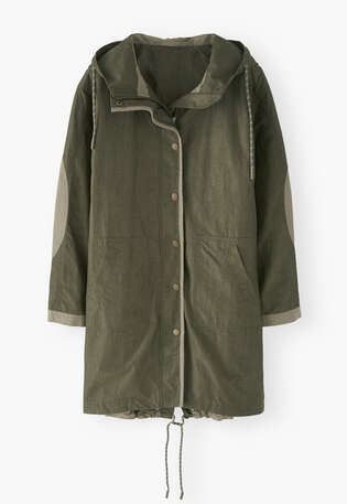 Panelled rain parka, Dark khaki, webstill