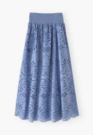 Broderie anglaise skirt, Cornflower blue, webstill