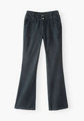 Flared trousers, Dark petrol, webstill