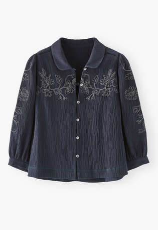 Embroidered blouse, Midnight, webstill