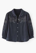 Embroidered blouse, Midnight, webstill