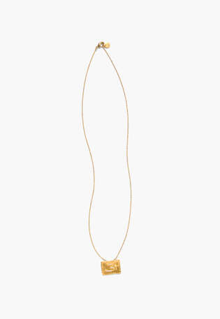 Square pendant necklace, Gold, webstill