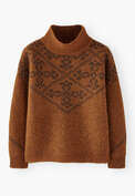 Jacquard sweater, Copper coffee, webstill