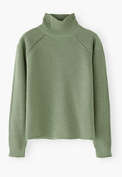 Ribbed roll-neck sweater, Dusty sage, webstill