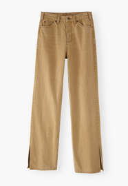 Split-hem jeans, Caramel brown, webstill