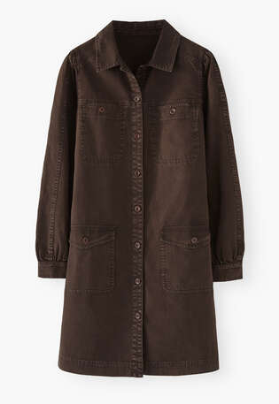 Garment-dyed dress, Dark chocolate, webstill
