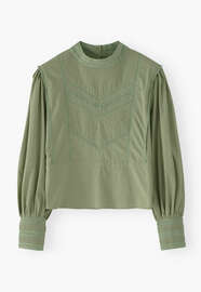 Pintuck blouse, Washed fern, webstill