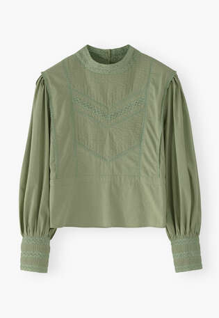 Pintuck blouse, Washed fern, webstill