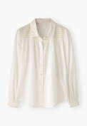 Shirring-detail shirt, White, webstill