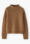 Stripe-stitch sweater, Russet brown, webstill