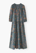 Printed dress, Petrol tan, webstill