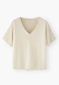 V-neck T-shirt, Off-white, webstill