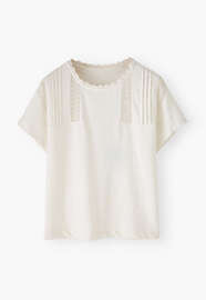 Jersey lace top, White, webstill