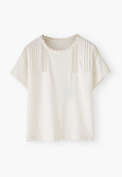 Jersey lace top, White, webstill