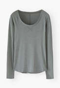 Scoop-neck top, Aqua grey, webstill