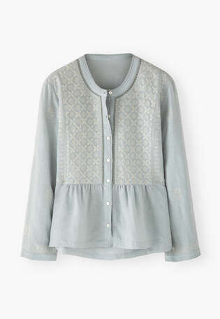Embroidered blouse, Chalk blue, webstill