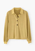 Striped collared top, Lemon, webstill