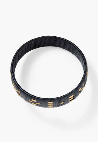 Raffia bracelet, Black, webstill
