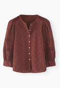 Schiffli blouse, Burnt umber, webstill