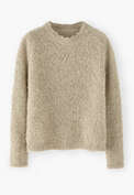 Boucl&eacute; round-neck sweater, Light fawn, webstill